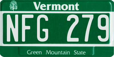 VT license plate NFG279