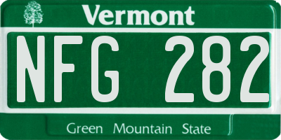 VT license plate NFG282