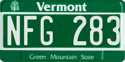 VT license plate NFG283
