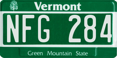 VT license plate NFG284