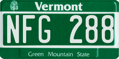 VT license plate NFG288