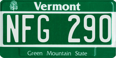 VT license plate NFG290