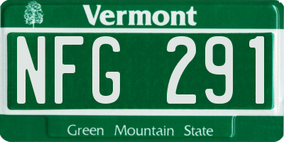 VT license plate NFG291