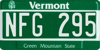 VT license plate NFG295
