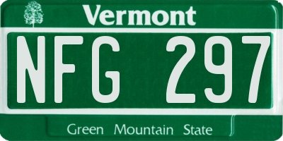 VT license plate NFG297
