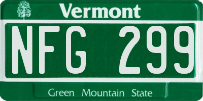 VT license plate NFG299