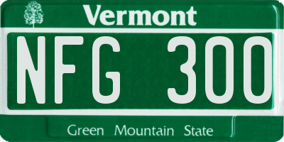 VT license plate NFG300