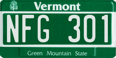 VT license plate NFG301