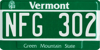 VT license plate NFG302