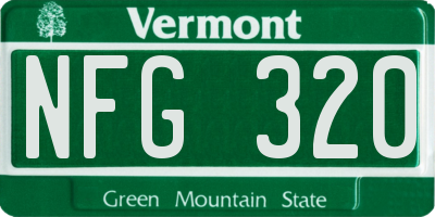 VT license plate NFG320