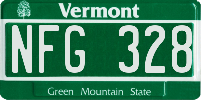 VT license plate NFG328