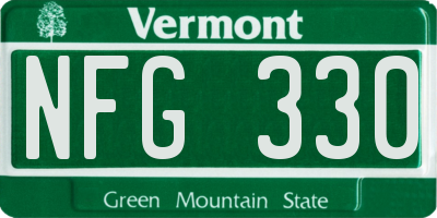 VT license plate NFG330