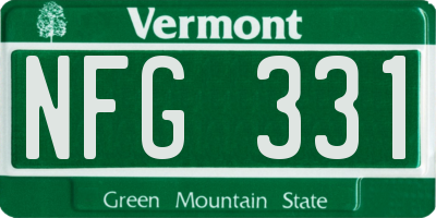 VT license plate NFG331