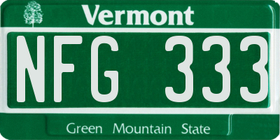 VT license plate NFG333