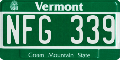 VT license plate NFG339