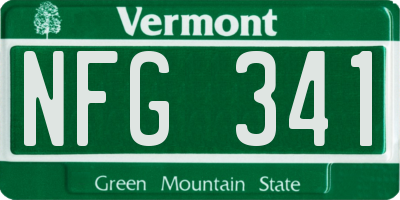 VT license plate NFG341