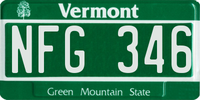 VT license plate NFG346