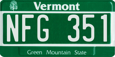 VT license plate NFG351
