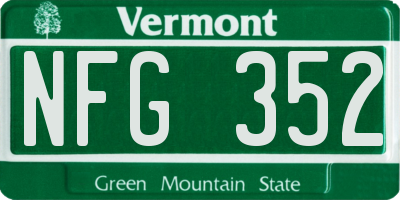 VT license plate NFG352