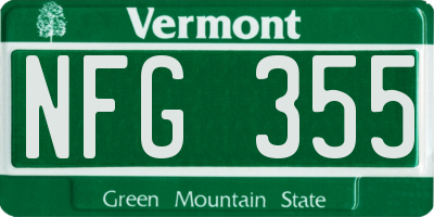 VT license plate NFG355