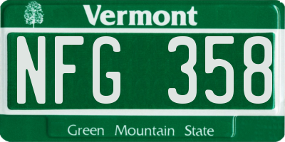 VT license plate NFG358