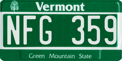 VT license plate NFG359