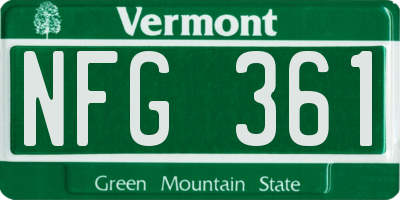 VT license plate NFG361