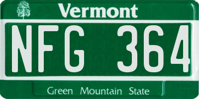 VT license plate NFG364