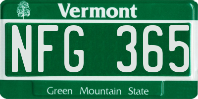 VT license plate NFG365
