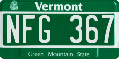 VT license plate NFG367