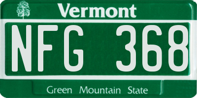VT license plate NFG368