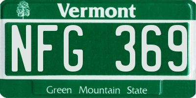 VT license plate NFG369
