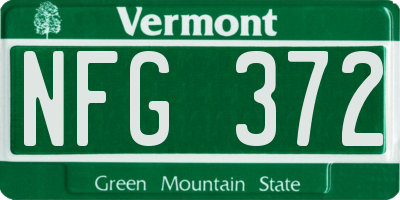 VT license plate NFG372