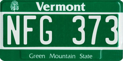VT license plate NFG373