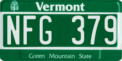 VT license plate NFG379