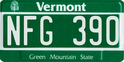 VT license plate NFG390