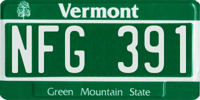 VT license plate NFG391
