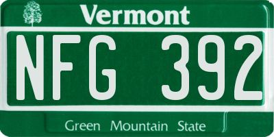 VT license plate NFG392
