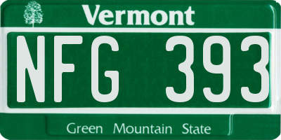VT license plate NFG393