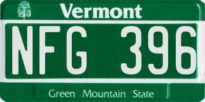 VT license plate NFG396