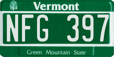 VT license plate NFG397