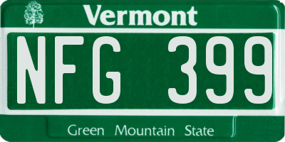 VT license plate NFG399