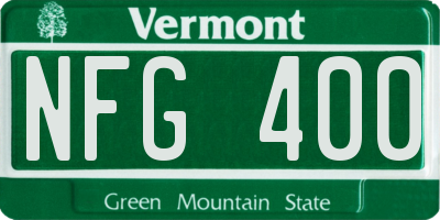 VT license plate NFG400