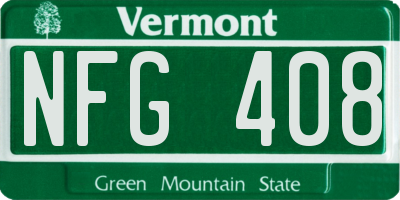 VT license plate NFG408