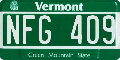 VT license plate NFG409