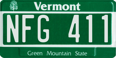 VT license plate NFG411