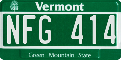 VT license plate NFG414
