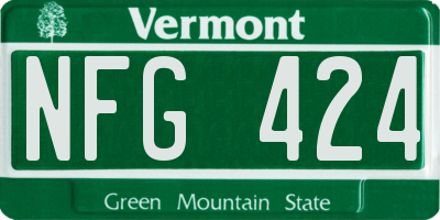 VT license plate NFG424