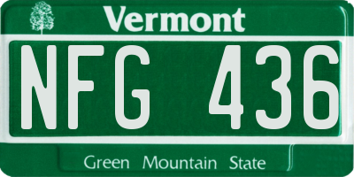VT license plate NFG436