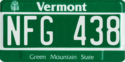 VT license plate NFG438